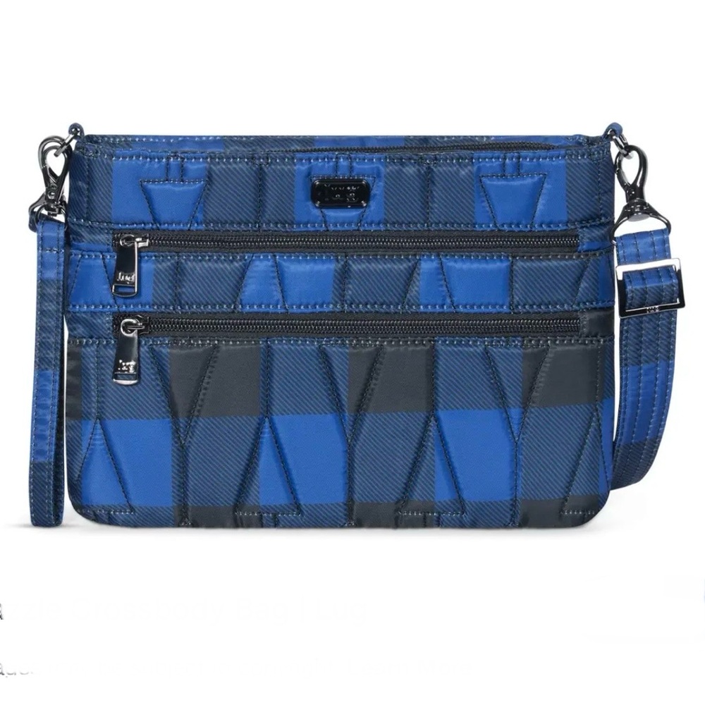 Lug Dazzle Lily Blue Buffalo Check Crossbody Bag RFID